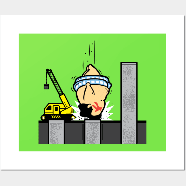 Part Time Job - Piling Construction Wall Art by flyingmouse365